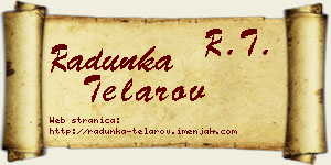 Radunka Telarov vizit kartica
